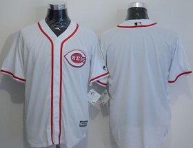 Wholesale Cheap Reds Blank White New Cool Base Stitched MLB Jersey
