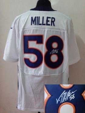 Wholesale Cheap Nike Broncos #58 Von Miller White Men\'s Stitched NFL Elite Autographed Jersey