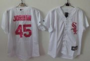 Wholesale Cheap White Sox #45 Michael Jordan White(Pink Strip) Women's Fashion Stitched MLB Jersey
