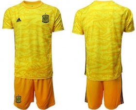 Wholesale Cheap Spain Blank Yellow Goalkeeper Soccer Country Jersey