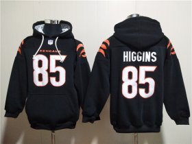 Wholesale Cheap Men\'s Cincinnati Bengals #85 Tee Higgins Black Pullover Hoodie