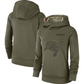Wholesale Cheap Women\'s Tampa Bay Buccaneers Nike Olive Salute to Service Sideline Therma Performance Pullover Hoodie