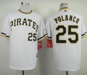 Wholesale Cheap Pirates #25 Gregory Polanco White Alternate 2 Cool Base Stitched MLB Jersey
