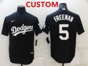 Wholesale Cheap Men's Los Angeles Dodgers Custom Black Cool Base Stitched Baseball Jerseys