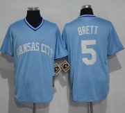 Wholesale Cheap Royals #5 George Brett Light Blue Cooperstown Stitched MLB Jersey