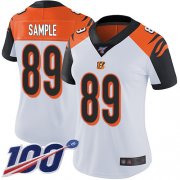 Wholesale Cheap Nike Bengals #89 Drew Sample White Women's Stitched NFL 100th Season Vapor Limited Jersey