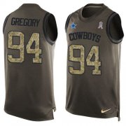 Wholesale Cheap Nike Cowboys #94 Randy Gregory Green Men's Stitched NFL Limited Salute To Service Tank Top Jersey