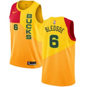 Wholesale Cheap Nike Bucks #6 Eric Bledsoe Yellow NBA Swingman City Edition Jersey
