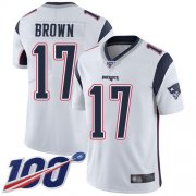 Wholesale Cheap Nike Patriots #17 Antonio Brown White Men's Stitched NFL 100th Season Vapor Limited Jersey