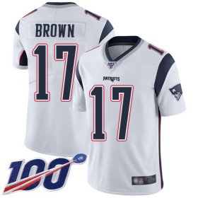 Wholesale Cheap Nike Patriots #17 Antonio Brown White Men\'s Stitched NFL 100th Season Vapor Limited Jersey