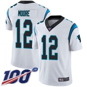 Wholesale Cheap Nike Panthers #12 DJ Moore White Men\'s Stitched NFL 100th Season Vapor Limited Jersey