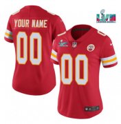 Wholesale Cheap Women's Kansas City Chiefs Customized Red Super Bowl LVII Limited Stitched Jersey(Run Small