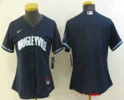 Wholesale Cheap women's chicago cubs blank navy blue 2021 city connect stitched mlb cool base nike jersey