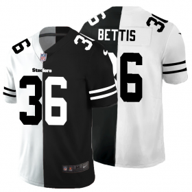 Cheap Pittsburgh Steelers #36 Jerome Bettis Men\'s Black V White Peace Split Nike Vapor Untouchable Limited NFL Jersey