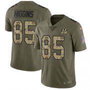 Wholesale Cheap Nike Bengals #85 Tee Higgins Olive/Camo Men's Stitched NFL Limited 2017 Salute To Service Jersey