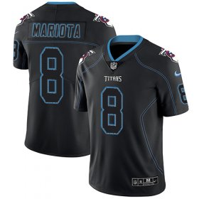 Wholesale Cheap Nike Titans #8 Marcus Mariota Lights Out Black Men\'s Stitched NFL Limited Rush Jersey