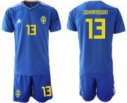 Wholesale Cheap Sweden #13 Johansson Away Soccer Country Jersey
