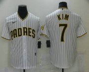 Wholesale Cheap Men's San Diego Padres #7 Ha Seong Kim White Stitched MLB Cool Base Nike Jersey