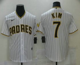 Wholesale Cheap Men\'s San Diego Padres #7 Ha Seong Kim White Stitched MLB Cool Base Nike Jersey