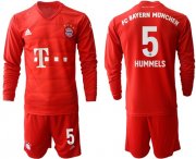 Wholesale Cheap Bayern Munchen #5 Hummels Home Long Sleeves Soccer Club Jersey