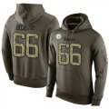 Wholesale Cheap NFL Men's Nike Pittsburgh Steelers #66 David DeCastro Stitched Green Olive Salute To Service KO Performance Hoodie