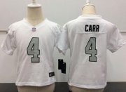 Wholesale Cheap Toddler Nike Raiders #4 Derek Carr White Rush Stitched NFL Elite Jersey