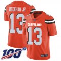 Wholesale Cheap Nike Browns #13 Odell Beckham Jr Orange Alternate Men's Stitched NFL 100th Season Vapor Limited Jersey