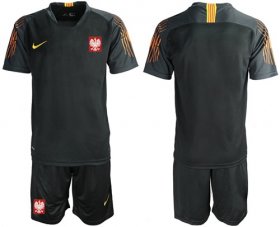 Wholesale Cheap Poland Blank Black Goalkeeper Soccer Country Jersey