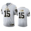Wholesale Cheap Carolina Panthers #15 Chris Hogan Men's Nike White Golden Edition Vapor Limited NFL 100 Jersey