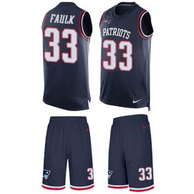 Wholesale Cheap Nike Patriots #33 Kevin Faulk Navy Blue Team Color Men\'s Stitched NFL Limited Tank Top Suit Jersey