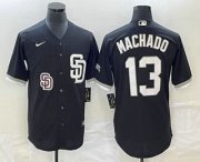 Wholesale Cheap Men's San Diego Padres #13 Manny Machado Black 2023 Cool Base Stitched Jersey