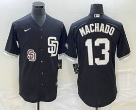 Wholesale Cheap Men\'s San Diego Padres #13 Manny Machado Black 2023 Cool Base Stitched Jersey