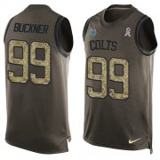 Wholesale Cheap Nike Colts #99 DeForest Buckner Green Men's Stitched NFL Limited Salute To Service Tank Top Jersey