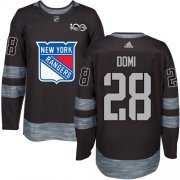 Wholesale Cheap Adidas Rangers #28 Tie Domi Black 1917-2017 100th Anniversary Stitched NHL Jersey