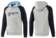 Wholesale Cheap Milwaukee Brewers Pullover Hoodie Grey & Blue