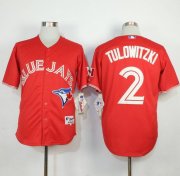 Wholesale Cheap Blue Jays #2 Troy Tulowitzki Red Canada Day Stitched MLB Jersey