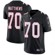 Wholesale Cheap Nike Falcons #70 Jake Matthews Black Alternate Men's Stitched NFL Vapor Untouchable Limited Jersey