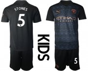 Wholesale Cheap Youth 2020-2021 club Manchester City away black 5 Soccer Jerseys