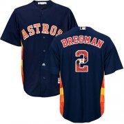 Wholesale Cheap Astros #2 Alex Bregman Navy Blue Team Logo Fashion Stitched MLB Jersey