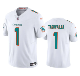 Wholesale Cheap Men\'s Miami Dolphins #1 Tua Tagovailoa White 2023 F.U.S.E Vapor Limited Stitched Football Jersey