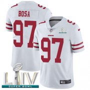 Wholesale Cheap Nike 49ers #97 Nick Bosa White Super Bowl LIV 2020 Youth Stitched NFL Vapor Untouchable Limited Jersey