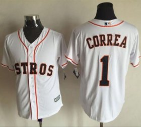 Wholesale Cheap Astros #1 Carlos Correa White New Cool Base Stitched MLB Jersey