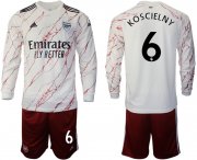 Wholesale Cheap Men 2020-2021 club Arsenal away long sleeve 6 white Soccer Jerseys