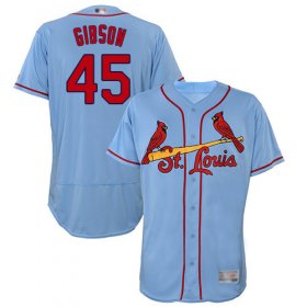 Wholesale Cheap Cardinals #45 Bob Gibson Light Blue Flexbase Authentic Collection Stitched MLB Jersey