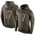 Wholesale Cheap NFL Men's Nike Carolina Panthers #17 Devin Funchess Stitched Green Olive Salute To Service KO Performance Hoodie