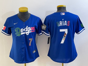 Wholesale Cheap Women's Los Angeles Dodgers #7 Julio Urias Blue 2020 World Series Cool Base Nike Jersey5