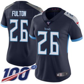 Wholesale Cheap Nike Titans #26 Kristian Fulton Navy Blue Team Color Women\'s Stitched NFL 100th Season Vapor Untouchable Limited Jersey