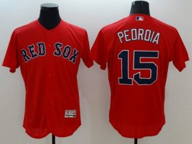 Wholesale Cheap Red Sox #15 Dustin Pedroia Red Flexbase Authentic Collection Stitched MLB Jersey
