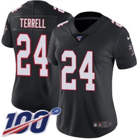 Wholesale Cheap Nike Falcons #24 A.J. Terrell Black Alternate Women\'s Stitched NFL 100th Season Vapor Untouchable Limited Jersey
