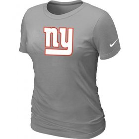 Wholesale Cheap Women\'s Nike New York Giants Logo NFL T-Shirt Light Grey